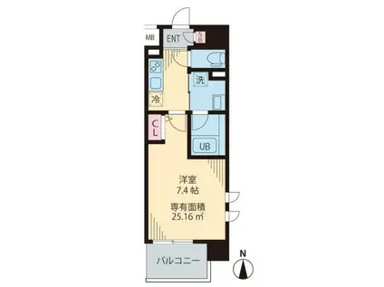 ステディコート桜上水(1K/1階)の間取り写真