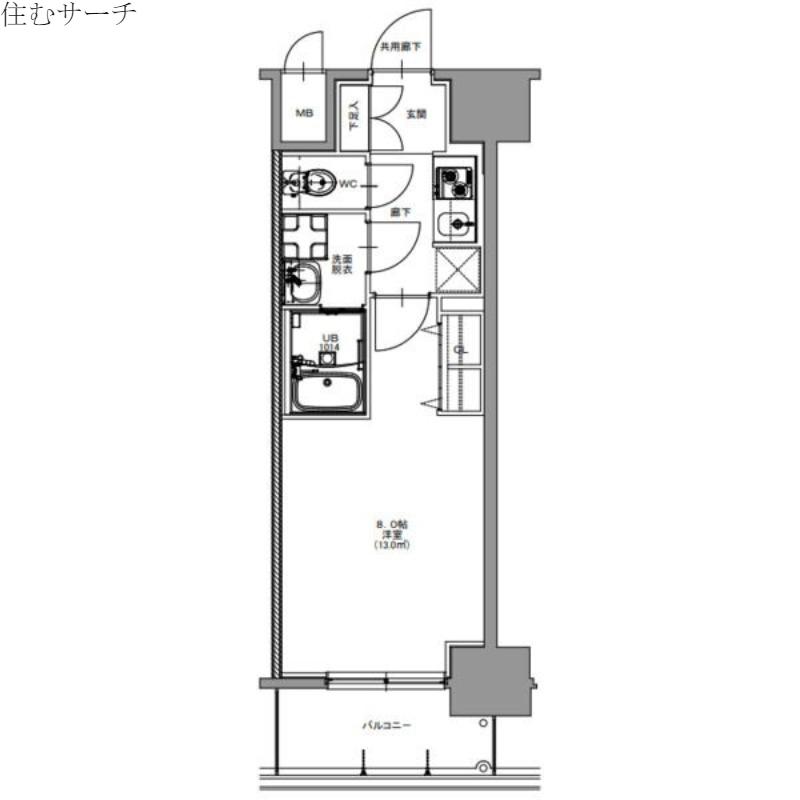 S-RESIDENCE四日市市堀木AMANTE(1K/6階)の間取り写真