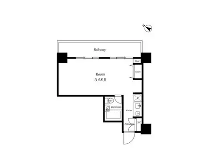 メゾン・ド・ヴィレ麻布台(1K/2階)の間取り写真