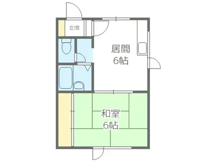 グレースヴィラ(1DK/2階)の間取り写真