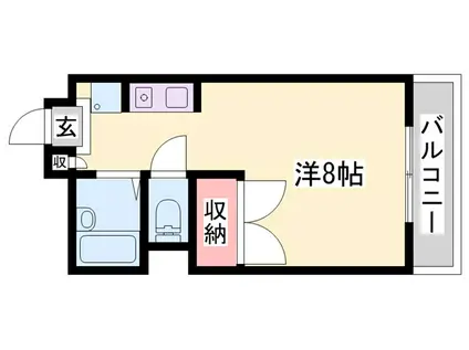 ノーブル英賀保駅前(ワンルーム/2階)の間取り写真