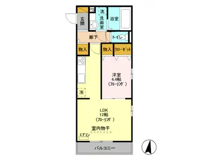 アネシス(1LDK/2階)の間取り写真