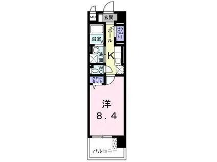 グラン アベニューI(1K/4階)の間取り写真