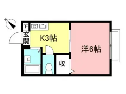 ラフィーネ船橋(1K/2階)の間取り写真