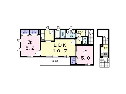 メゾン・アコール(2LDK/2階)の間取り写真