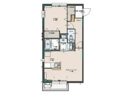 サンフィオーレ(1LDK/1階)の間取り写真