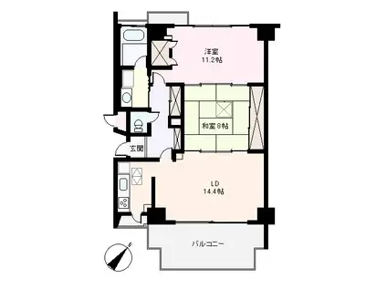 S1753R リゾート129碁石が浜パートIII(2LDK/1階)の間取り写真