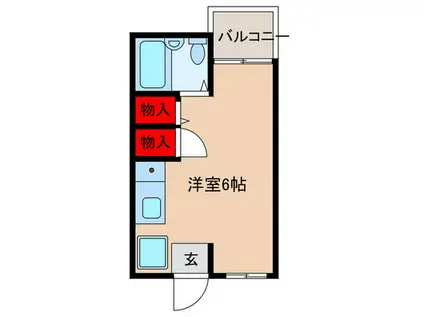 プチライフニシノ(ワンルーム/2階)の間取り写真