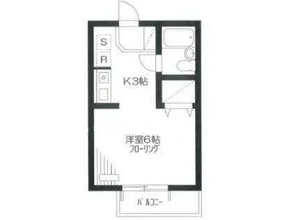 ヒサズ・ハウス(ワンルーム/1階)の間取り写真