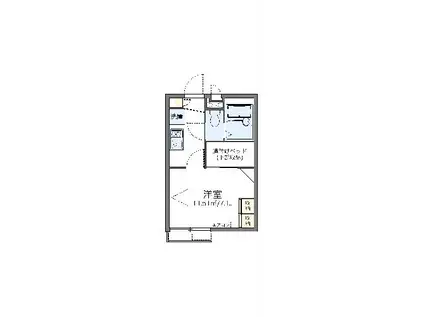 レオパレスストリームII(1K/2階)の間取り写真