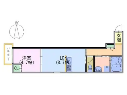 ELAMA 1(1LDK/3階)の間取り写真