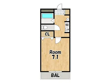 京町桜館(1K/3階)の間取り写真