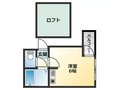 トア・アルディ天美南B棟(ワンルーム/2階)の間取り写真