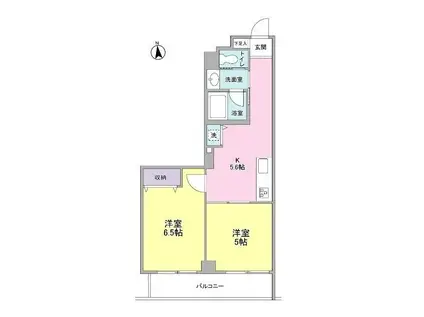 パストラール(2K/2階)の間取り写真