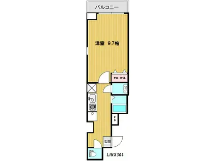 リンクス千歳台(1K/4階)の間取り写真