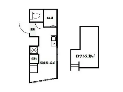 DKハウス西新宿(ワンルーム/2階)の間取り写真