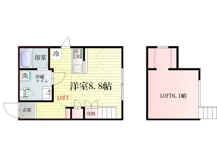 PRIMAVERA(1K/2階)の間取り写真