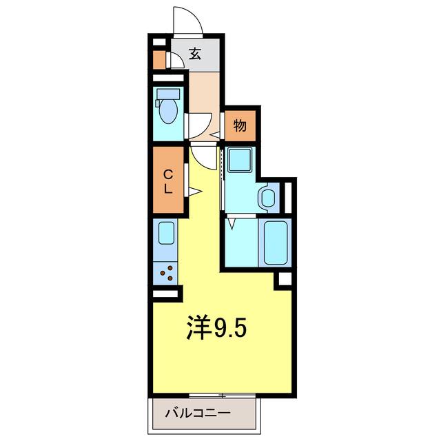 ヴィラ小山B(ワンルーム/1階)の間取り写真