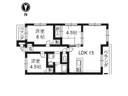 ハイエスト滝川(3LDK/3階)の間取り写真