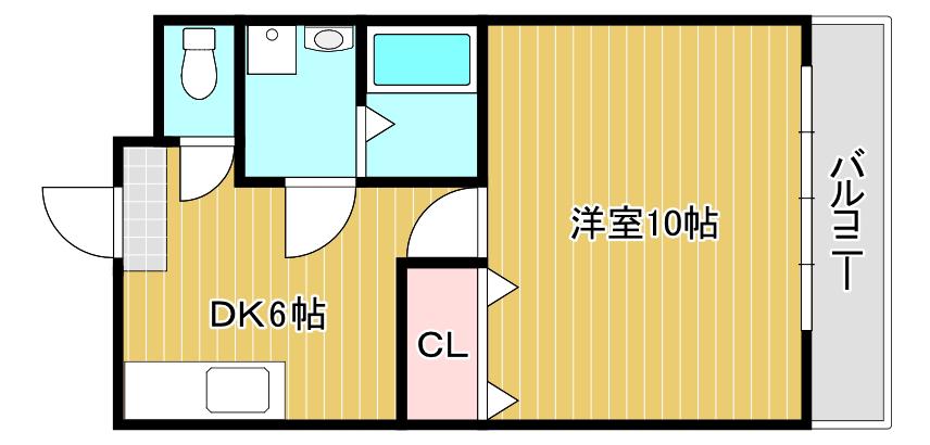 パレスノア(1DK/3階)の間取り写真