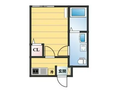 フィオーレ栗原(1K/2階)の間取り写真