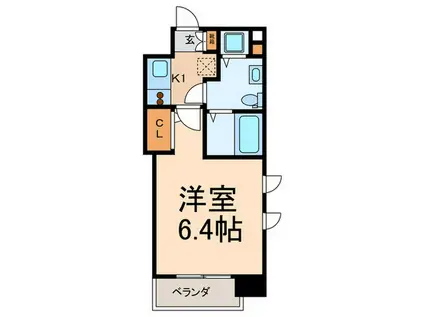 プロシード松涛(1K/7階)の間取り写真