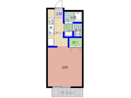 アルシオネ(1K/1階)の間取り写真