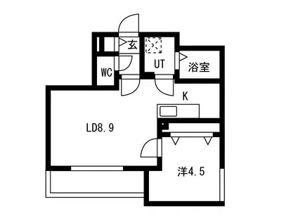 ヴィクトワール麻生(1LDK/1階)の間取り写真