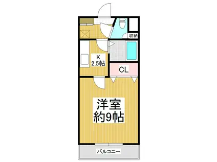 グリーンビュー21(1K/1階)の間取り写真