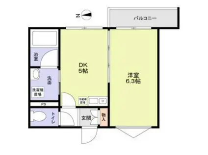 クロレ南流山II(1DK/1階)の間取り写真