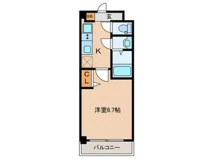 アドバンス神戸レイソレ(1K/12階)の間取り写真