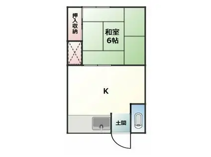 平井荘(1K/2階)の間取り写真