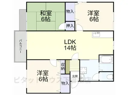 ビスク・ガーデンB棟(3LDK/2階)の間取り写真