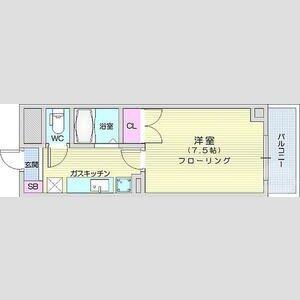 アイリスヒルズ(1K/3階)の間取り写真