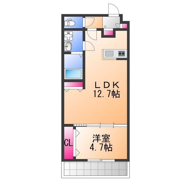 TKアンバーコート浜寺III(1LDK/1階)の間取り写真