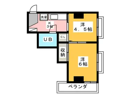 栄ビル(2K/3階)の間取り写真