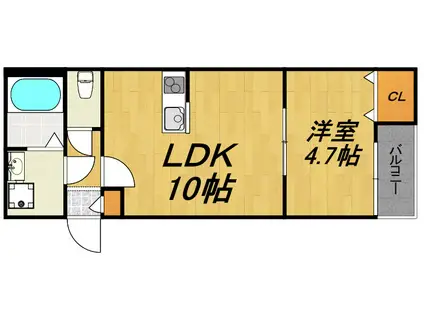 LECOCON一宮III(1LDK/1階)の間取り写真