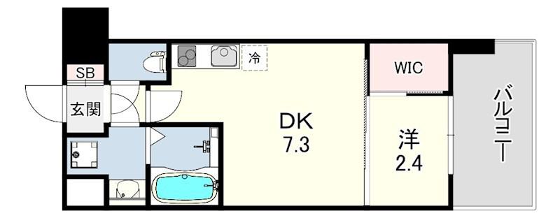 セレニテ元町アリエ(1DK/8階)の間取り写真