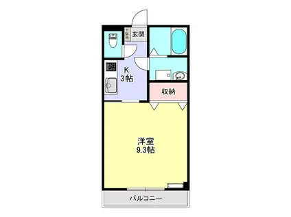 コンフォールサキ(1K/3階)の間取り写真
