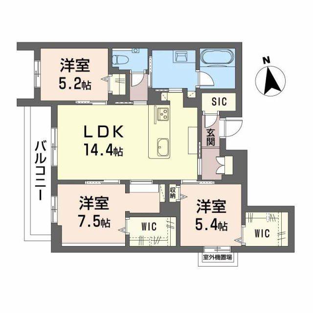 ブルーハート6(3LDK/3階)の間取り写真