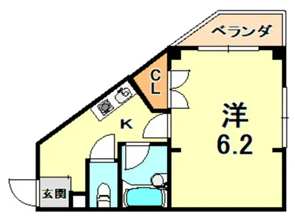 メゾン・ド・ミュリエ灘(1K/3階)の間取り写真