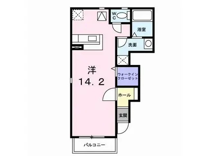 カトゥーンパレス(ワンルーム/1階)の間取り写真