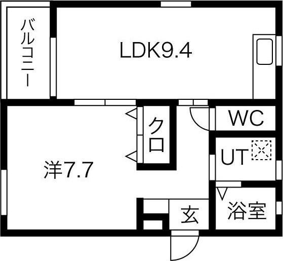 ハーヴェストVI(1LDK/1階)の間取り写真