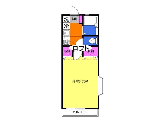 ハイツワールド(1K/2階)の間取り写真