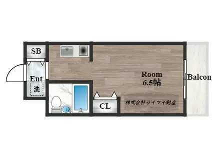 ロイヤルアーク八戸ノ里(1K/4階)の間取り写真