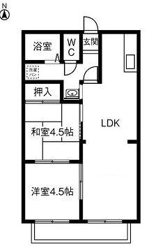 ハローユー柊(2LDK/2階)の間取り写真