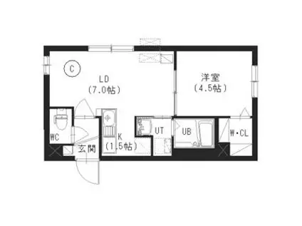 アッサンプラージュC.T.M(1LDK/4階)の間取り写真