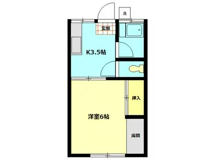 光ハイツ(1K/1階)の間取り写真