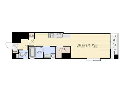 チェリーズナポリ(ワンルーム/3階)の間取り写真