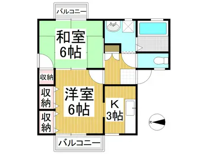 セジュール三才(2K/1階)の間取り写真